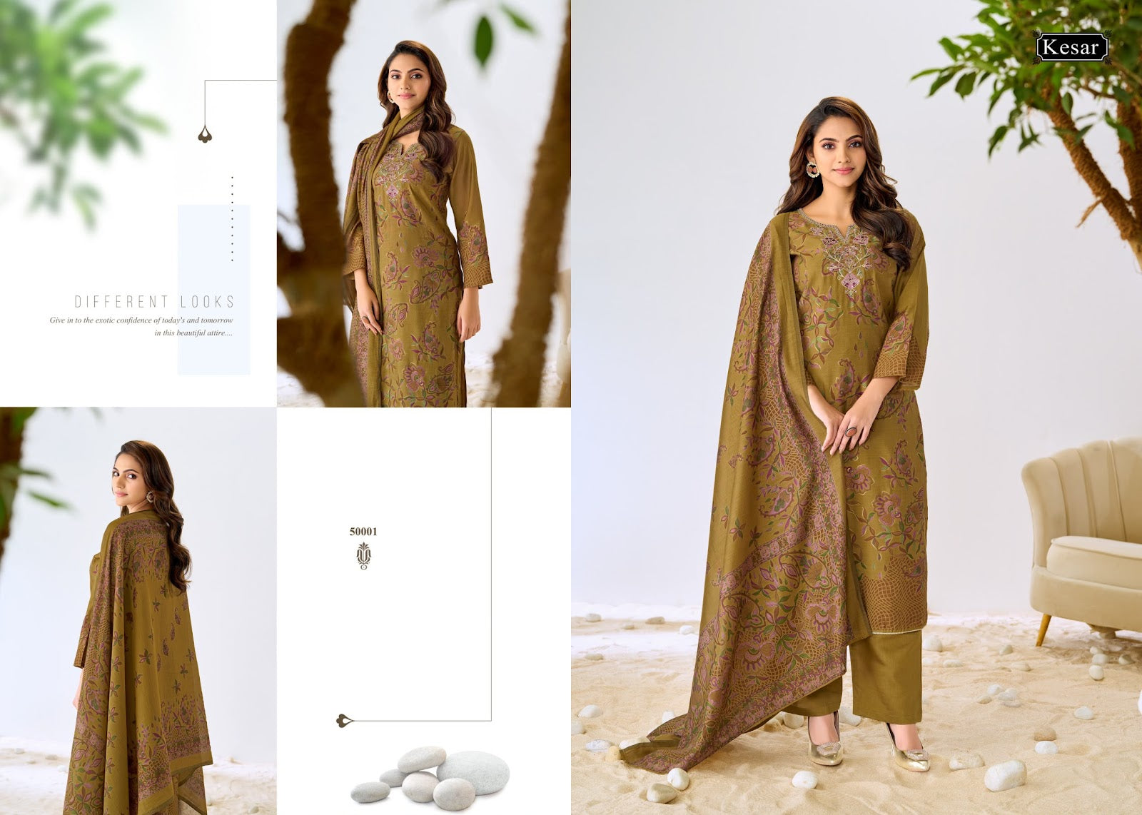 Palak 0809 Kesar Muslin Karachi Salwar Suits Wholesaler Ahmedabad
