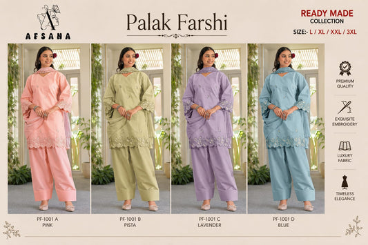 Palak Farshi Afsana Cotton Pakistani Readymade Suits Wholesaler