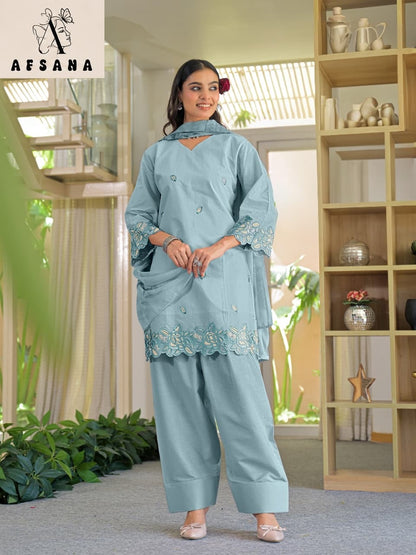 Palak Farshi Afsana Cotton Pakistani Readymade Suits Wholesaler
