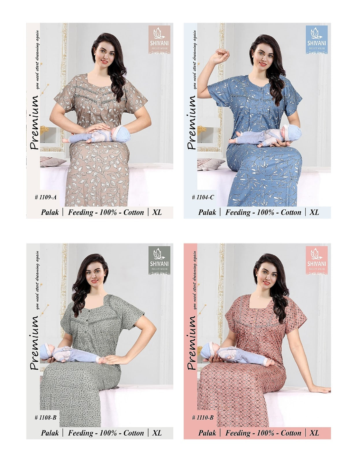 Palak Mother Shivani Cotton Feeding Night Gown Supplier India