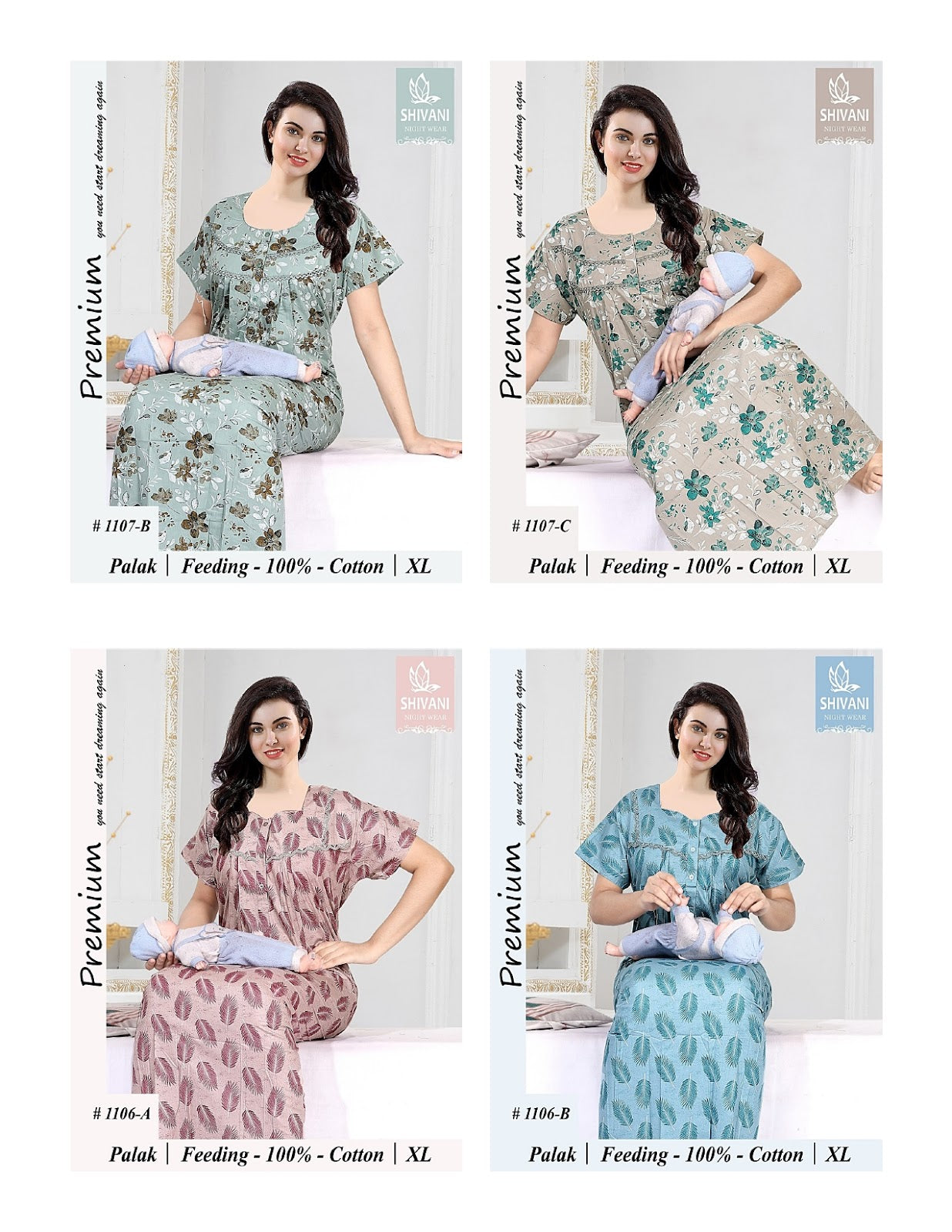 Palak Mother Shivani Cotton Feeding Night Gown Supplier India