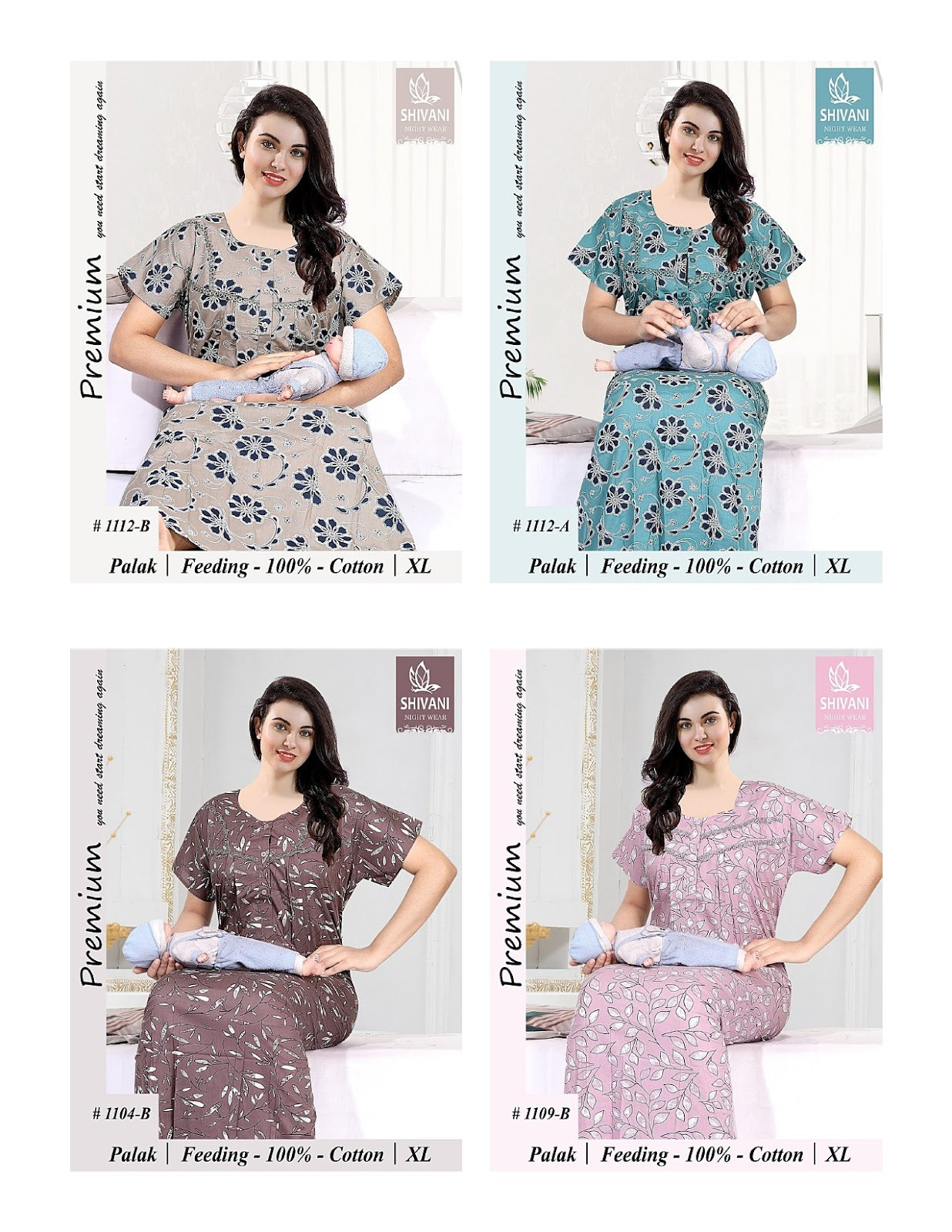 Palak Mother Shivani Cotton Feeding Night Gown Supplier India