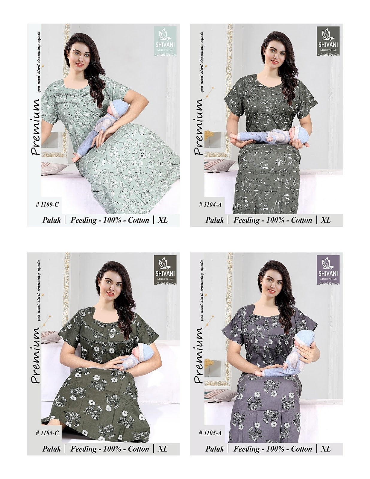 Palak Mother Shivani Cotton Feeding Night Gown Supplier India