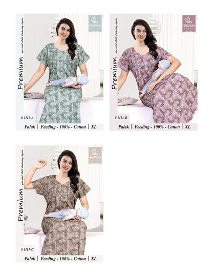 Palak Mother Shivani Cotton Feeding Night Gown Supplier India
