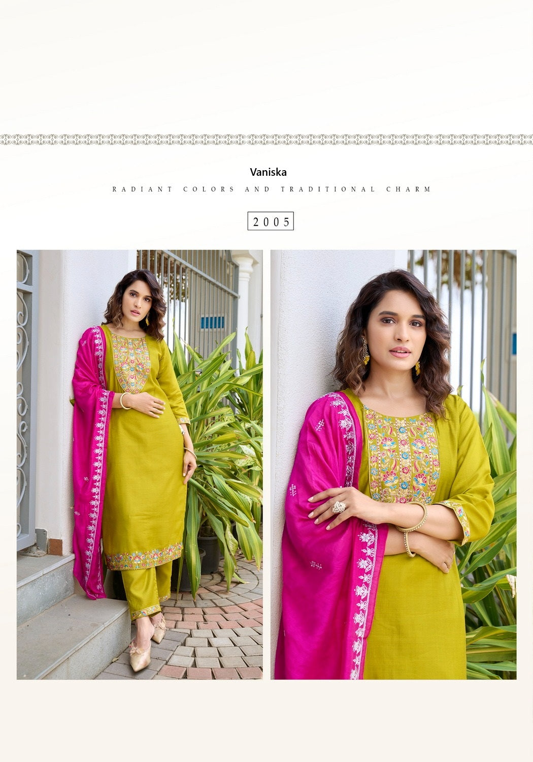 Palak Vol 2 Vaniska Vetican Silk Readymade Pant Style Suits Exporter