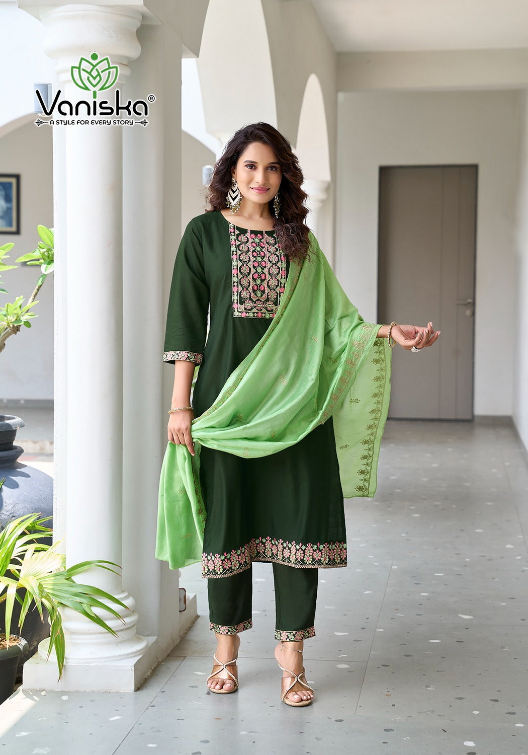 Palak Vol 2 Vaniska Vetican Silk Readymade Pant Style Suits Exporter