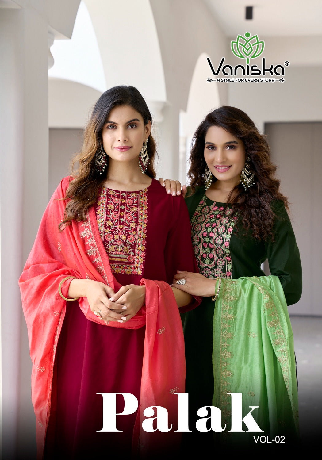 Palak Vol 2 Vaniska Vetican Silk Readymade Pant Style Suits Exporter