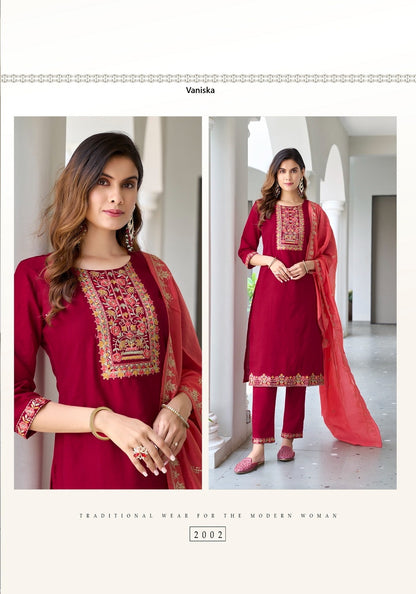 Palak Vol 2 Vaniska Vetican Silk Readymade Pant Style Suits Exporter