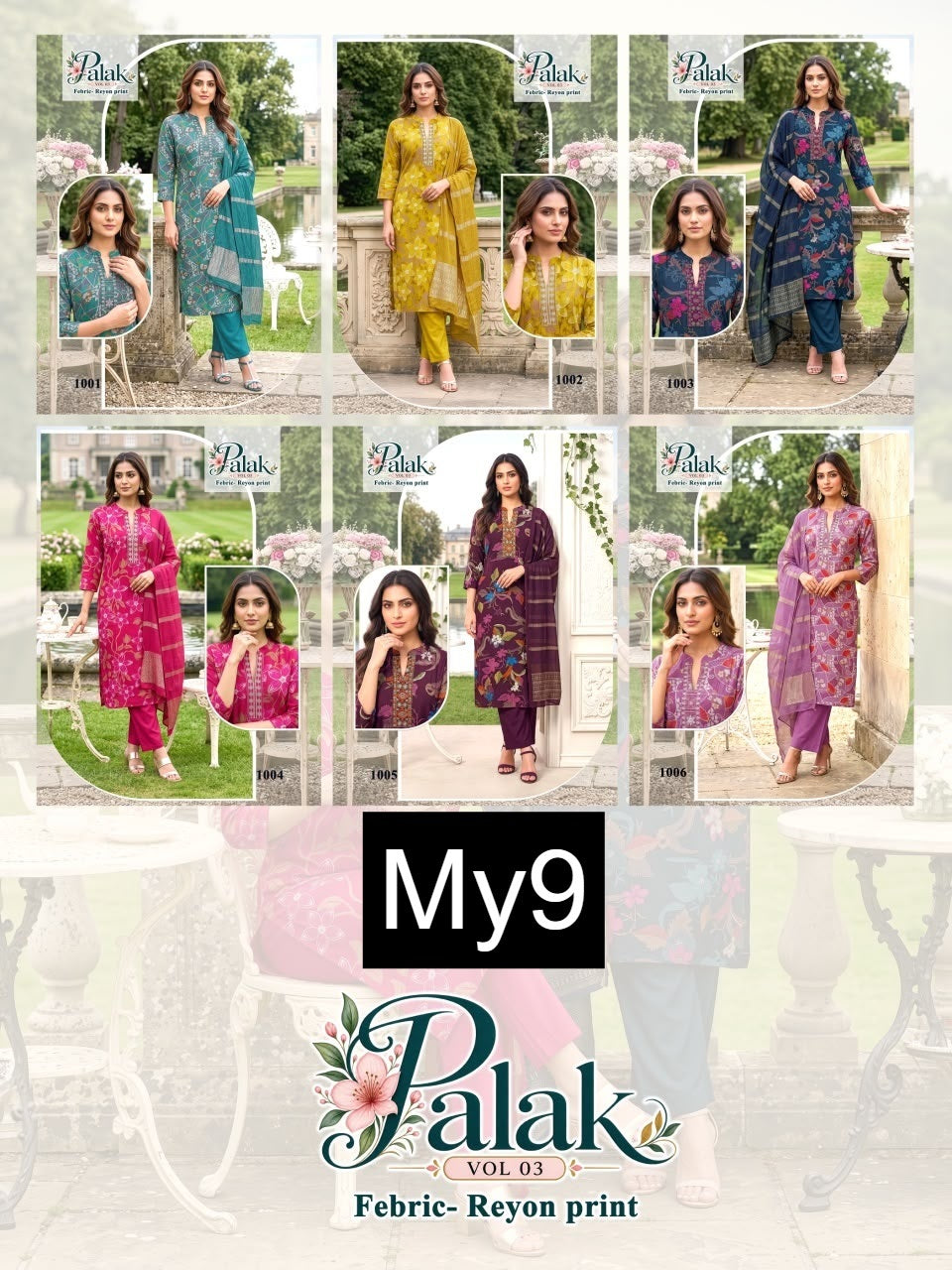 Palak Vol 3 My9 Liva Reyon Readymade Pant Style Suits Wholesaler