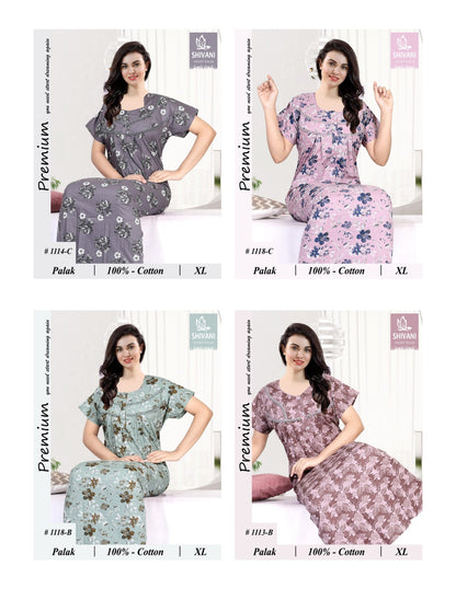 Palak Zarina Shivani Cotton Night Gowns Exporter India