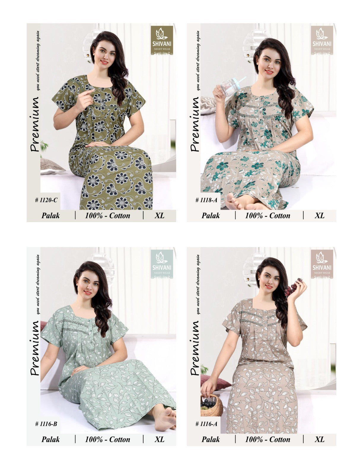 Palak Zarina Shivani Cotton Night Gowns Exporter India