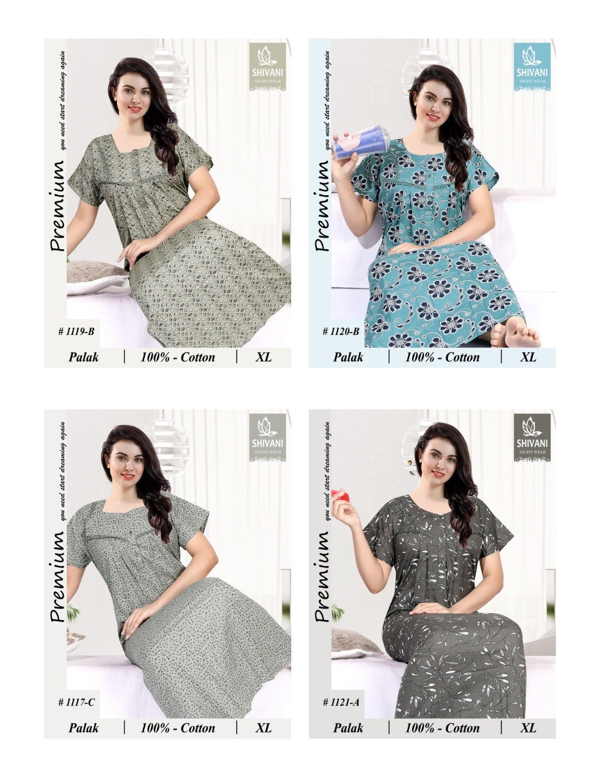 Palak Zarina Shivani Cotton Night Gowns Exporter India