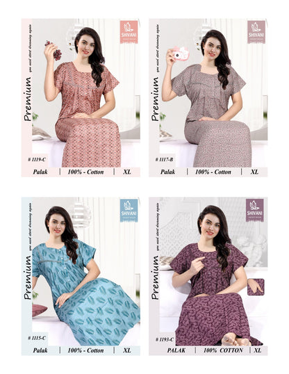 Palak Zarina Shivani Cotton Night Gowns Exporter India