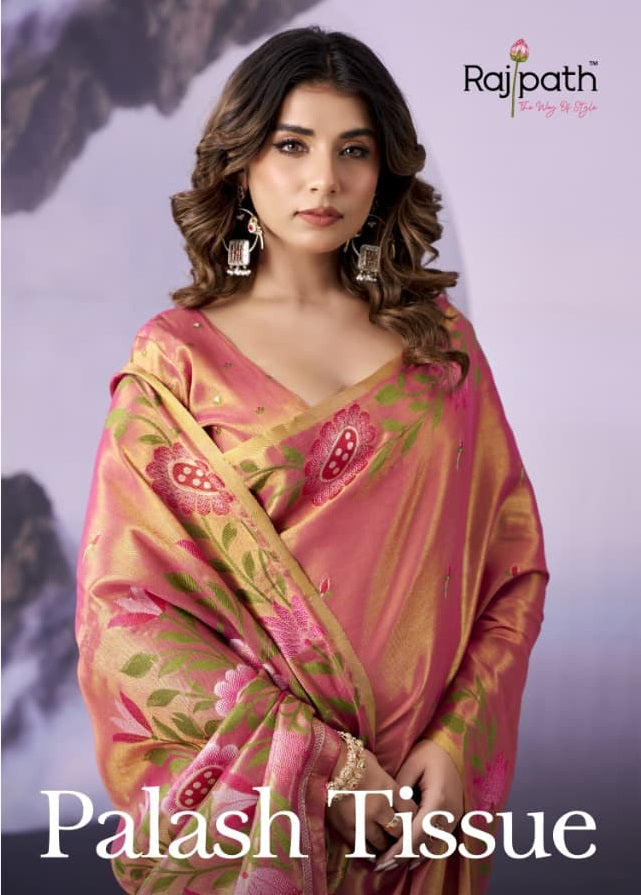 Palash Tissue Rajpath Sarees Wholesale