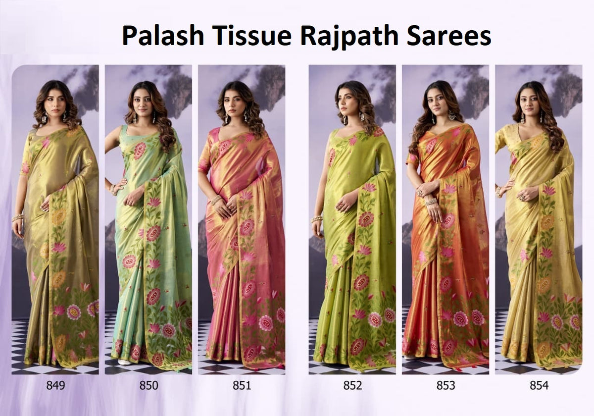 Palash Tissue Rajpath Sarees Wholesale