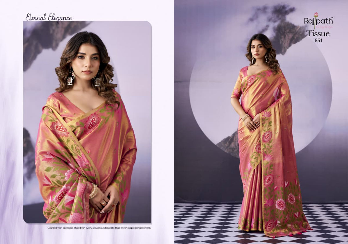 Palash Tissue Rajpath Sarees Wholesale