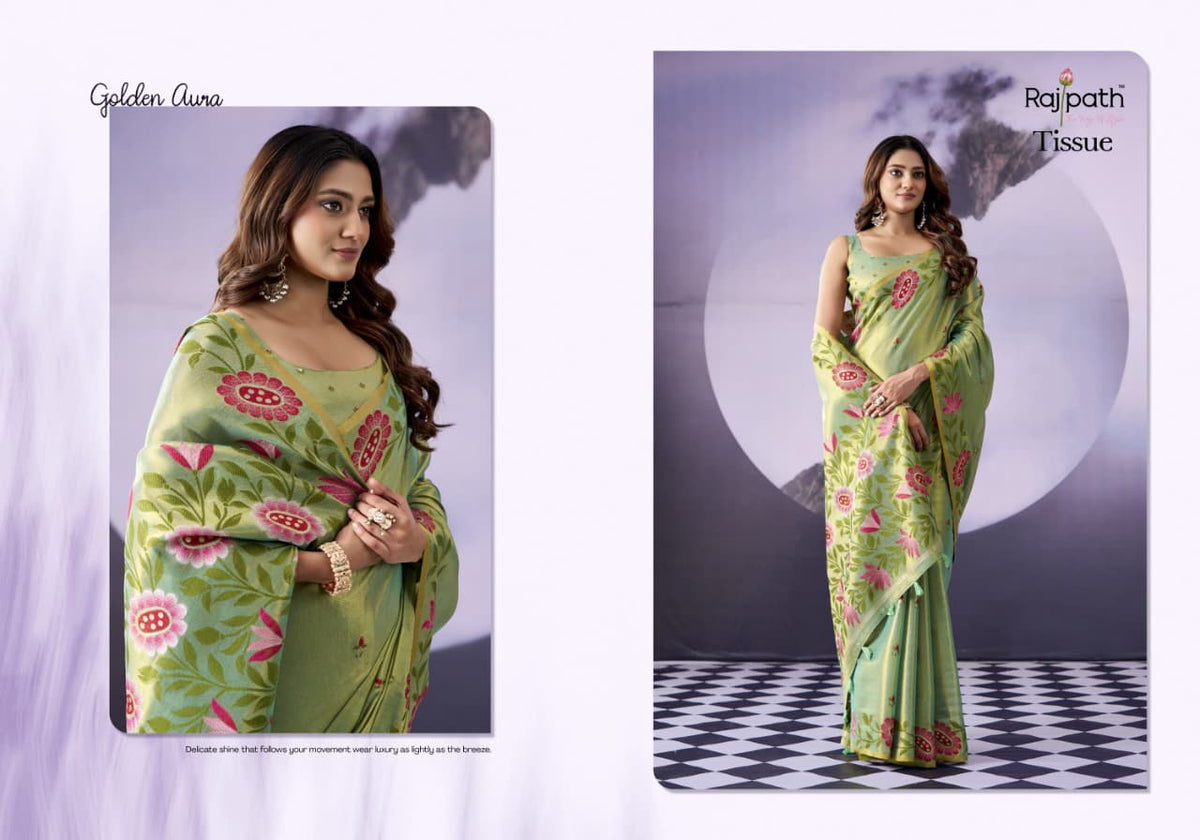 Palash Tissue Rajpath Sarees Wholesale