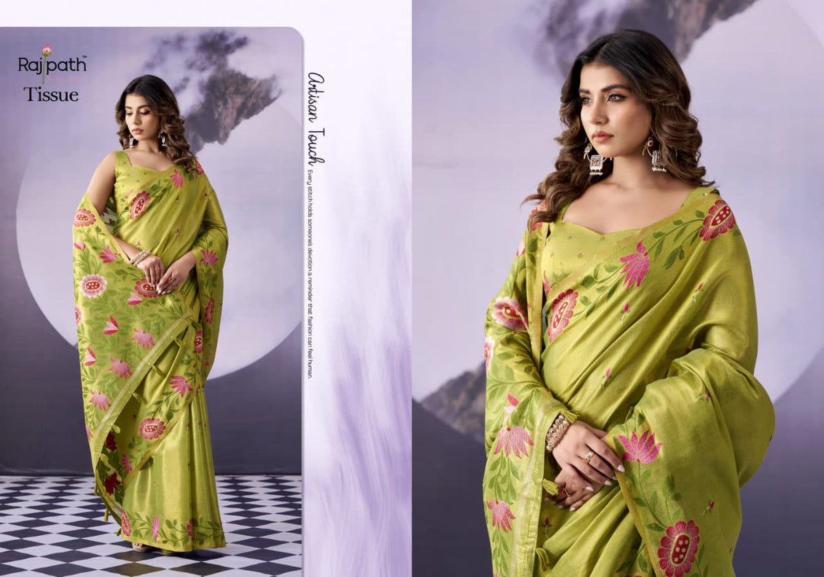Palash Tissue Rajpath Sarees Wholesale