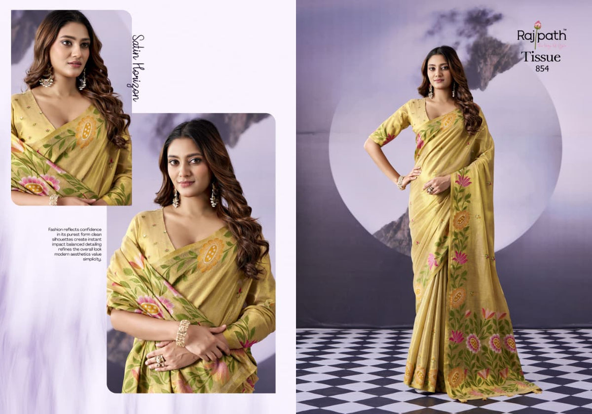 Palash Tissue Rajpath Sarees Wholesale