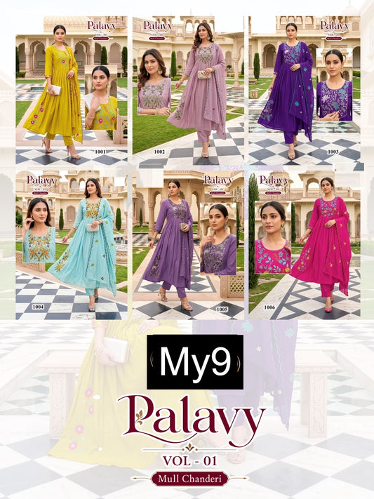 Palavy Vol 1 My9 Chanderi Readymade Anarkali Suits Supplier India