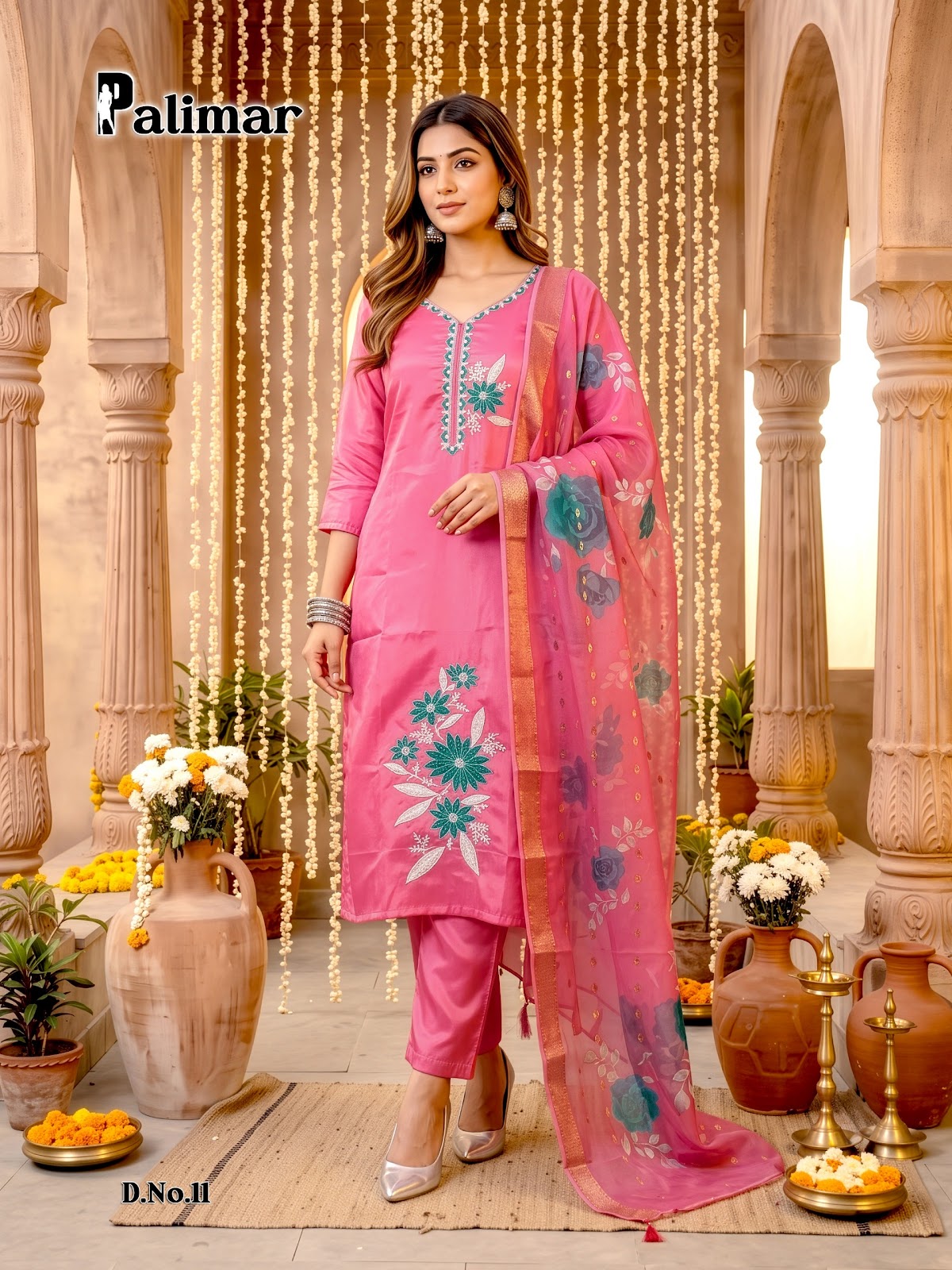 Palimar Prmnt Roman Readymade Pant Style Suits Wholesaler Ahmedabad