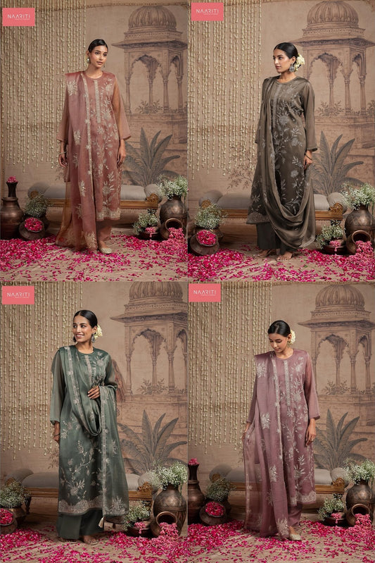 Palki Naariti Tissue Silk Pant Style Suits Exporter Ahmedabad