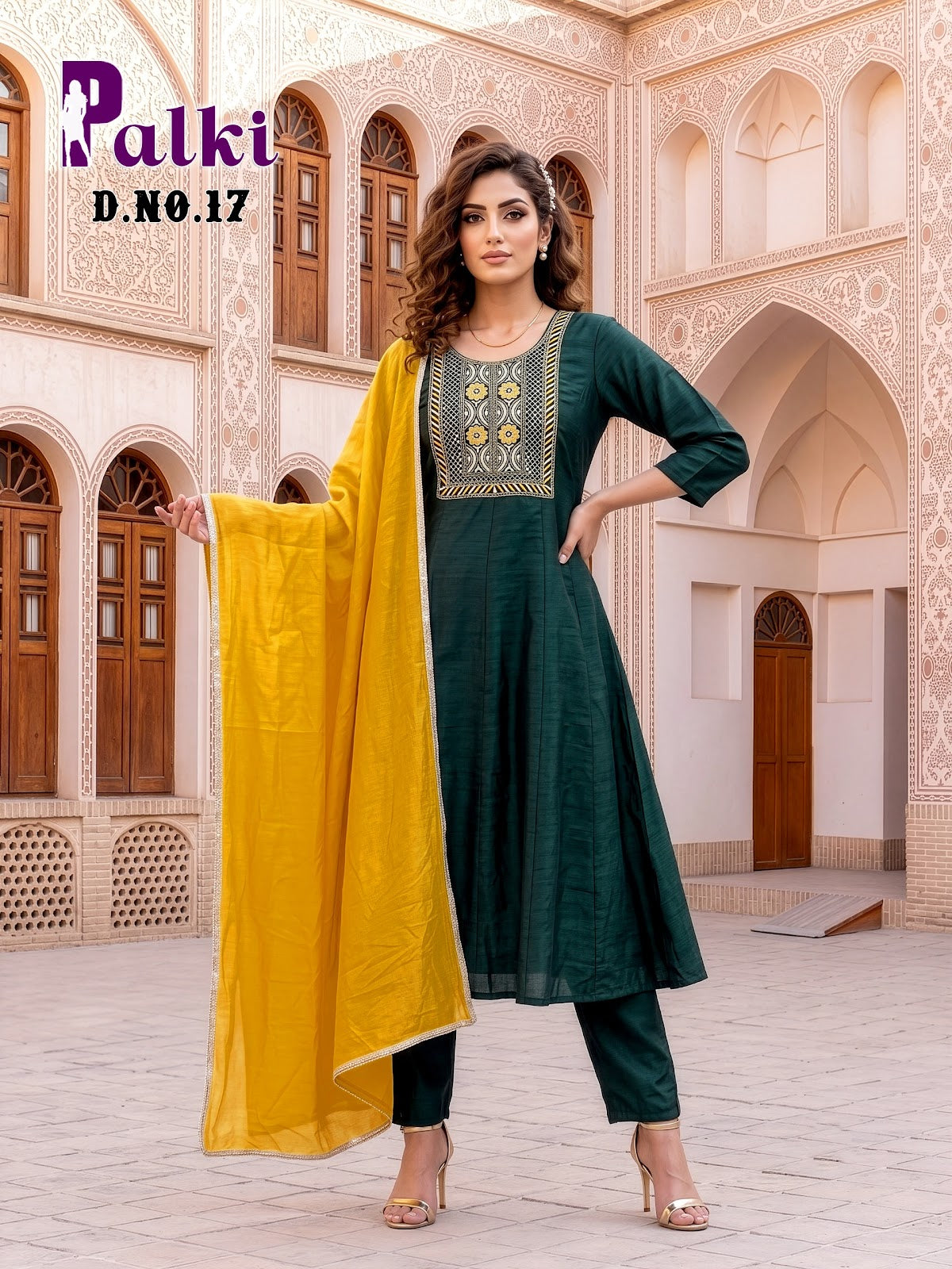 Palki Prmnt Vichitra Silk Readymade Anarkali Suits Supplier India