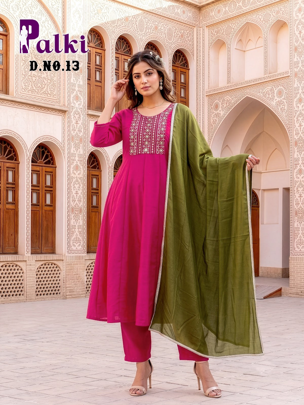 Palki Prmnt Vichitra Silk Readymade Anarkali Suits Supplier India