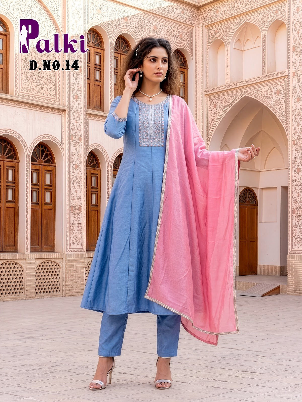 Palki Prmnt Vichitra Silk Readymade Anarkali Suits Supplier India
