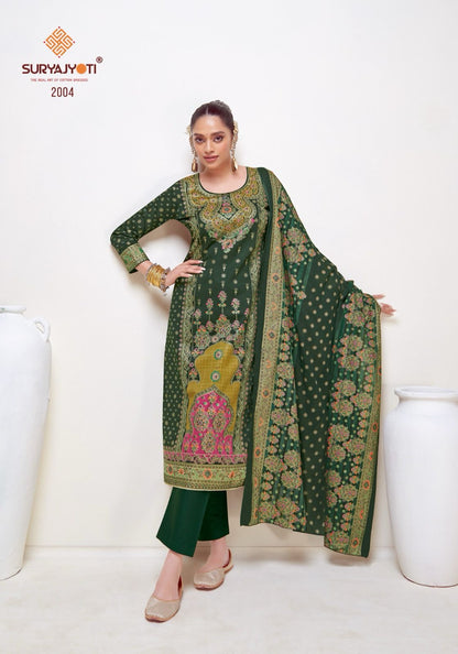 Pallavi Advance Vol 2 Suryajyoti Jam Satin Pant Style Suits Exporter Gujarat