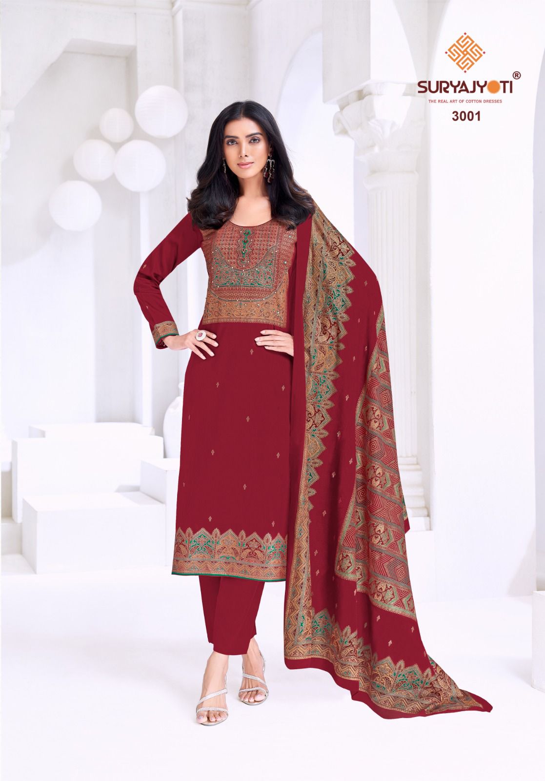 Pallavi Advance Vol 3 Suryajyoti Jaam Satin Pant Style Suits Supplier