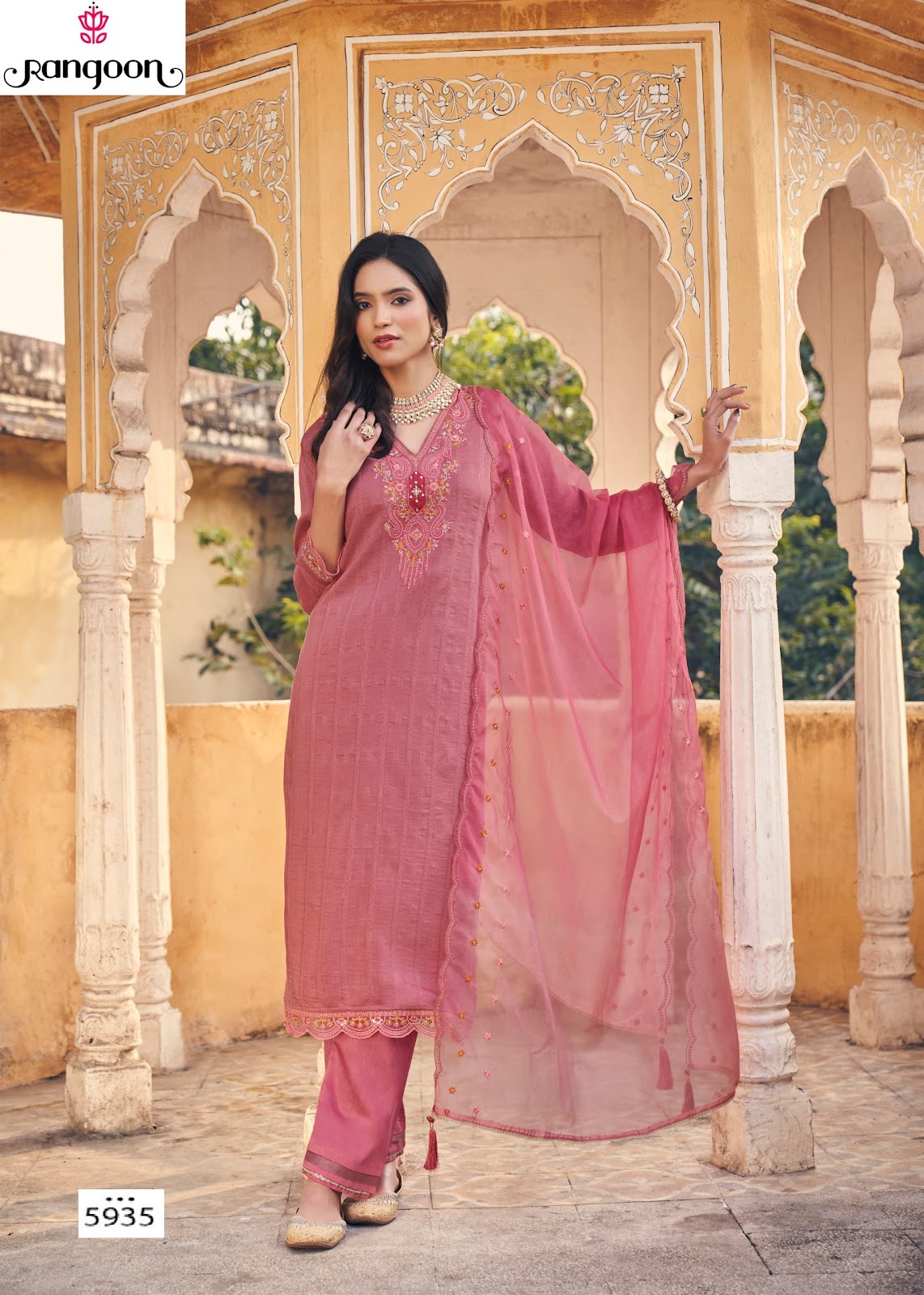 Pallavi Rangoon Viscose Readymade Pant Style Suits Wholesaler India