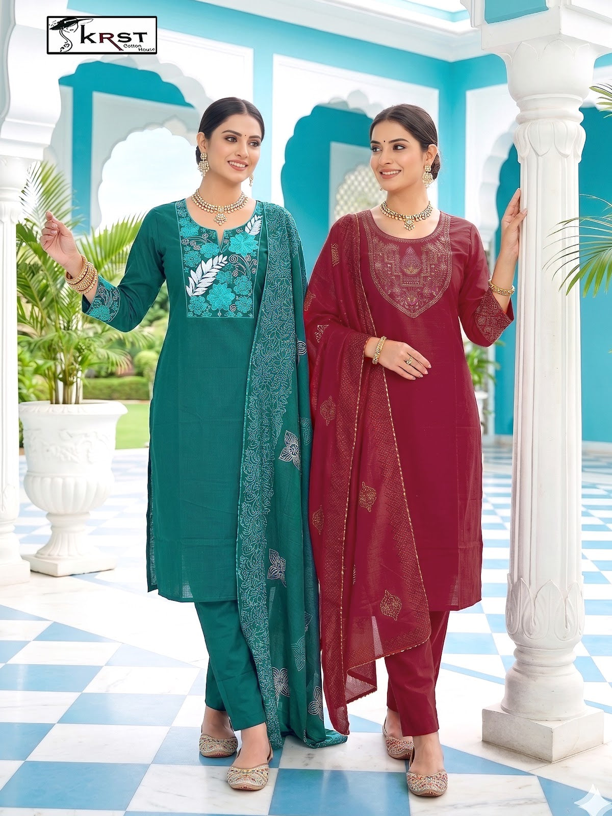 Pallavi Vol 1 Krst Dhabu Readymade Cotton Pant Suits Supplier Gujarat