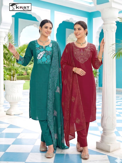Pallavi Vol 1 Krst Dhabu Readymade Cotton Pant Suits Supplier Gujarat