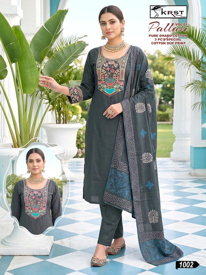 Pallavi Vol 1 Krst Dhabu Readymade Cotton Pant Suits Supplier Gujarat