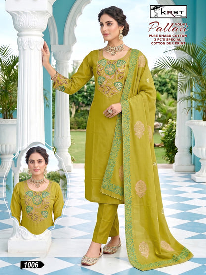 Pallavi Vol 1 Krst Dhabu Readymade Cotton Pant Suits Supplier Gujarat