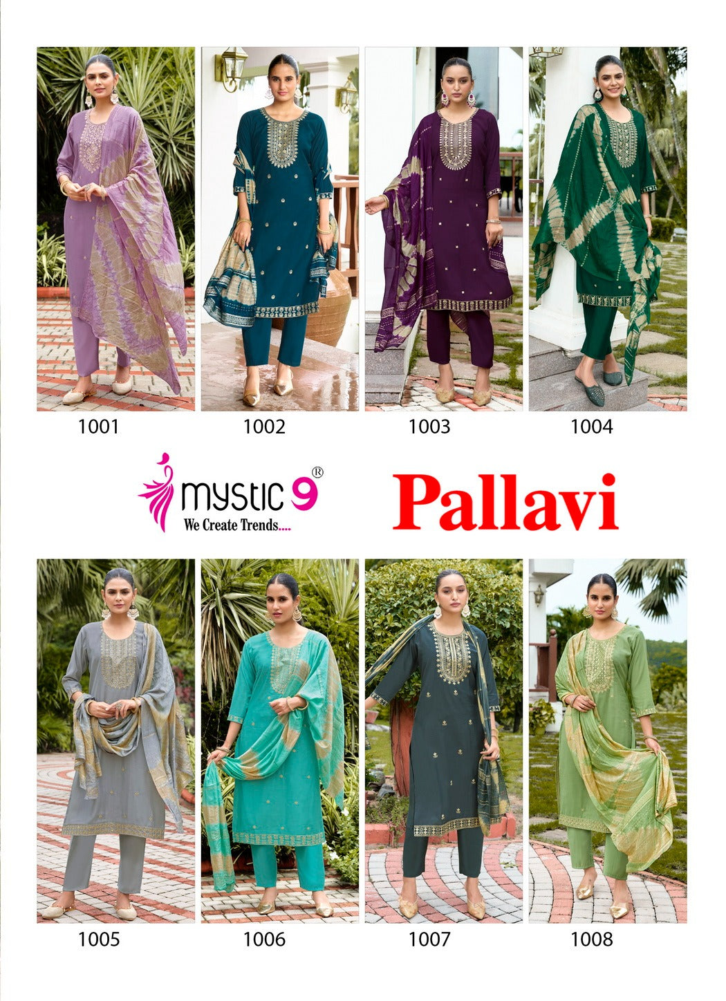 Pallavi Vol 1 Mystic 9 Roman Silk Readymade Pant Style Suits Manufacturer India