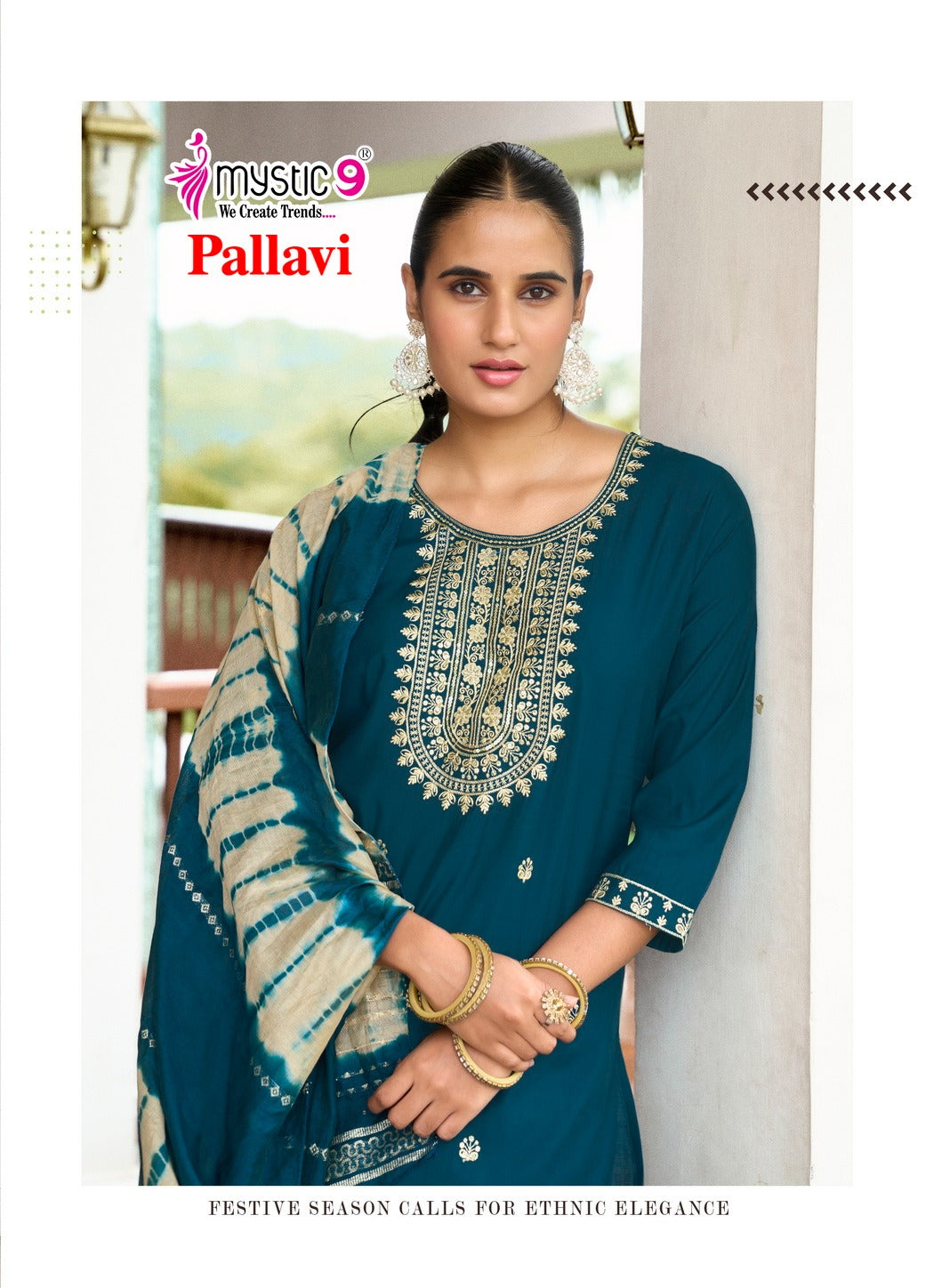 Pallavi Vol 1 Mystic 9 Roman Silk Readymade Pant Style Suits Manufacturer India