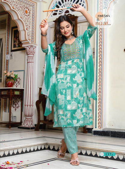 Pallavi Vol 4 Erraha Heavy Rayon Readymade Pant Style Suits Wholesale