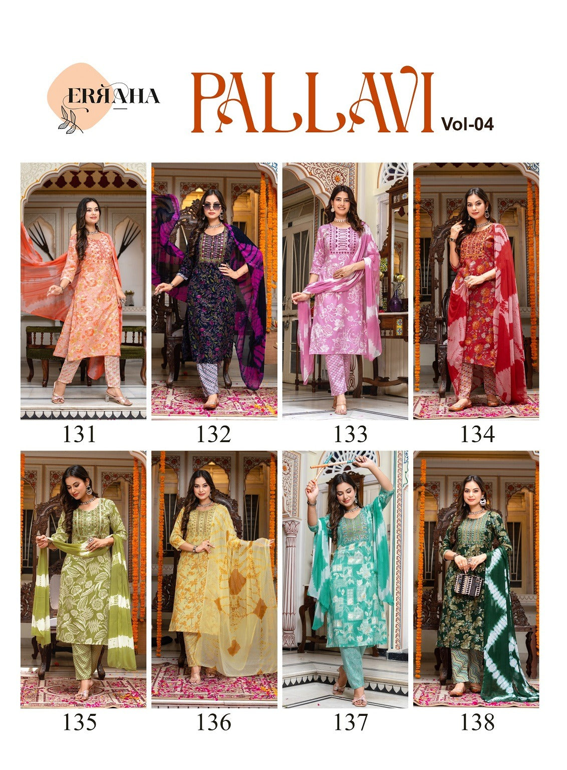 Pallavi Vol 4 Erraha Heavy Rayon Readymade Pant Style Suits Wholesale
