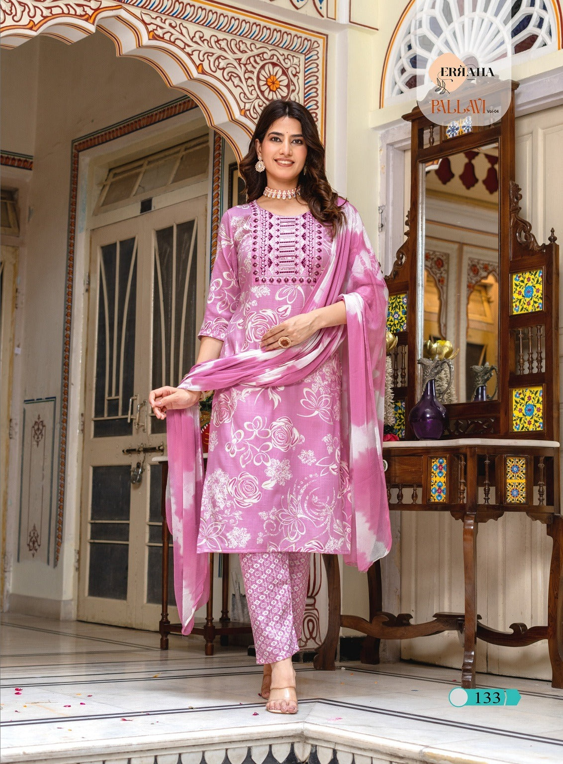 Pallavi Vol 4 Erraha Heavy Rayon Readymade Pant Style Suits Wholesale