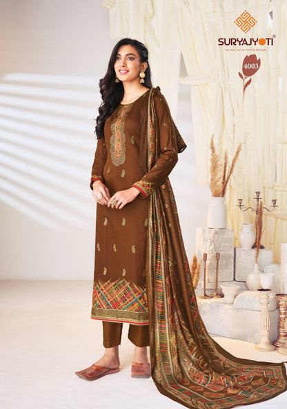 Pallavi Vol 4 Suryajyoti Jam Satin Pant Style Suits Manufacturer Gujarat