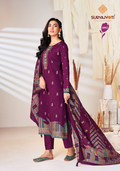 Pallavi Vol 4 Suryajyoti Jam Satin Pant Style Suits Manufacturer Gujarat