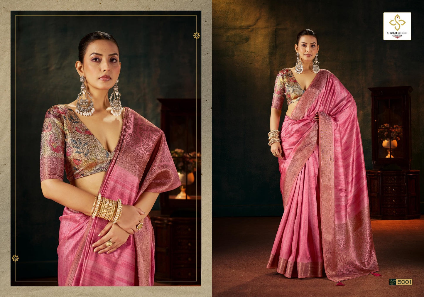 Pallavi Vol 5 Shubh Shree Tusser Silk Sarees Supplier