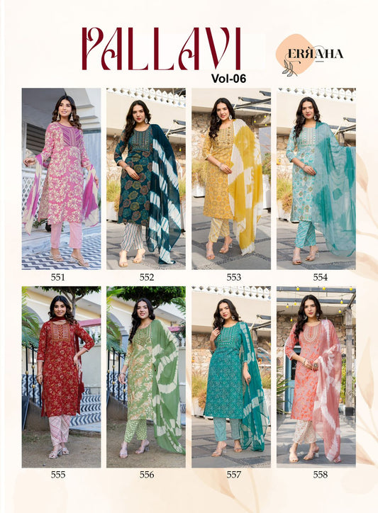 Pallavi Vol 6 Erraha Rayon Readymade Pant Style Suits Supplier