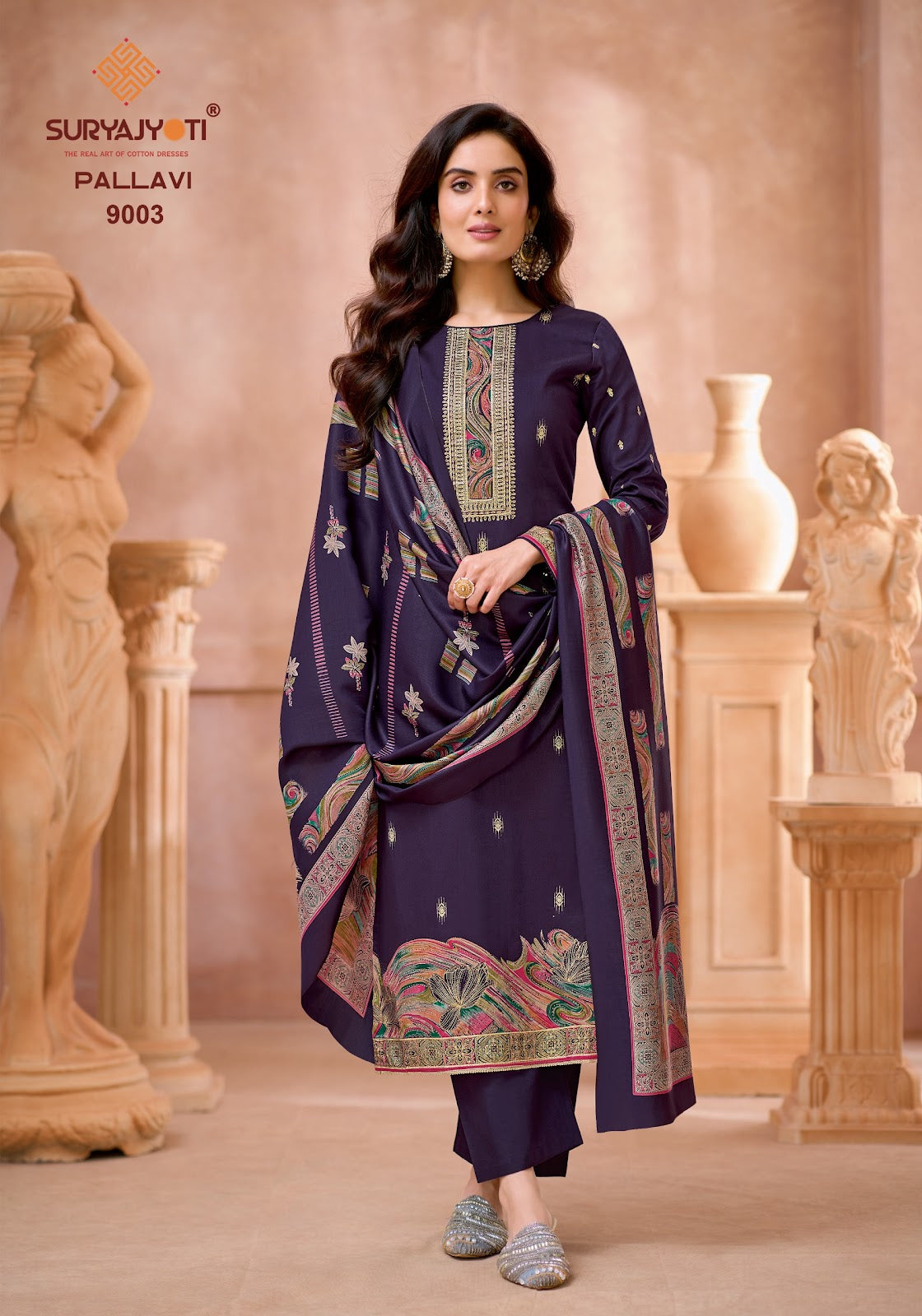 Pallavi Vol 9 Suryajyoti Jaam Satin Pant Style Suits Manufacturer