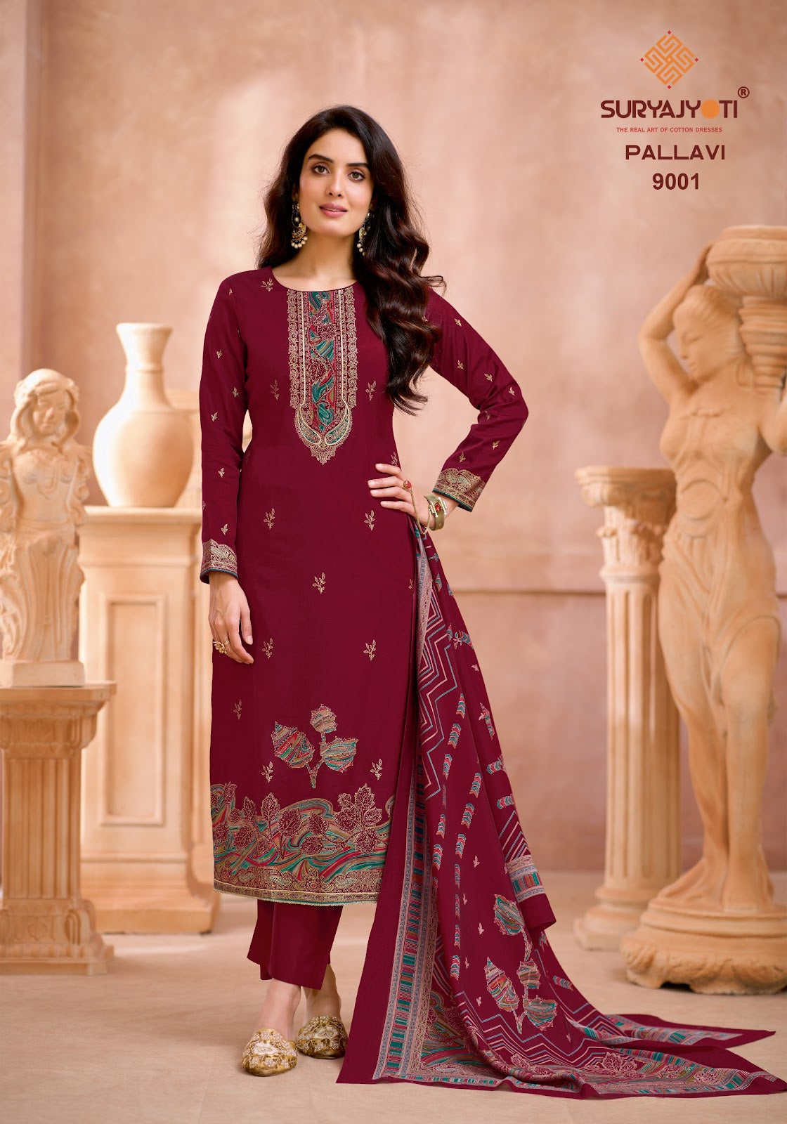 Pallavi Vol 9 Suryajyoti Jaam Satin Pant Style Suits Manufacturer