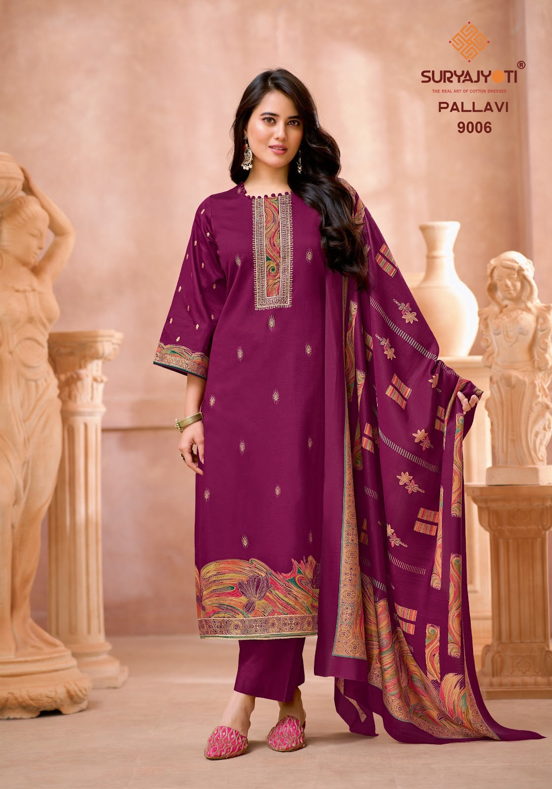Pallavi Vol 9 Suryajyoti Jaam Satin Pant Style Suits Manufacturer