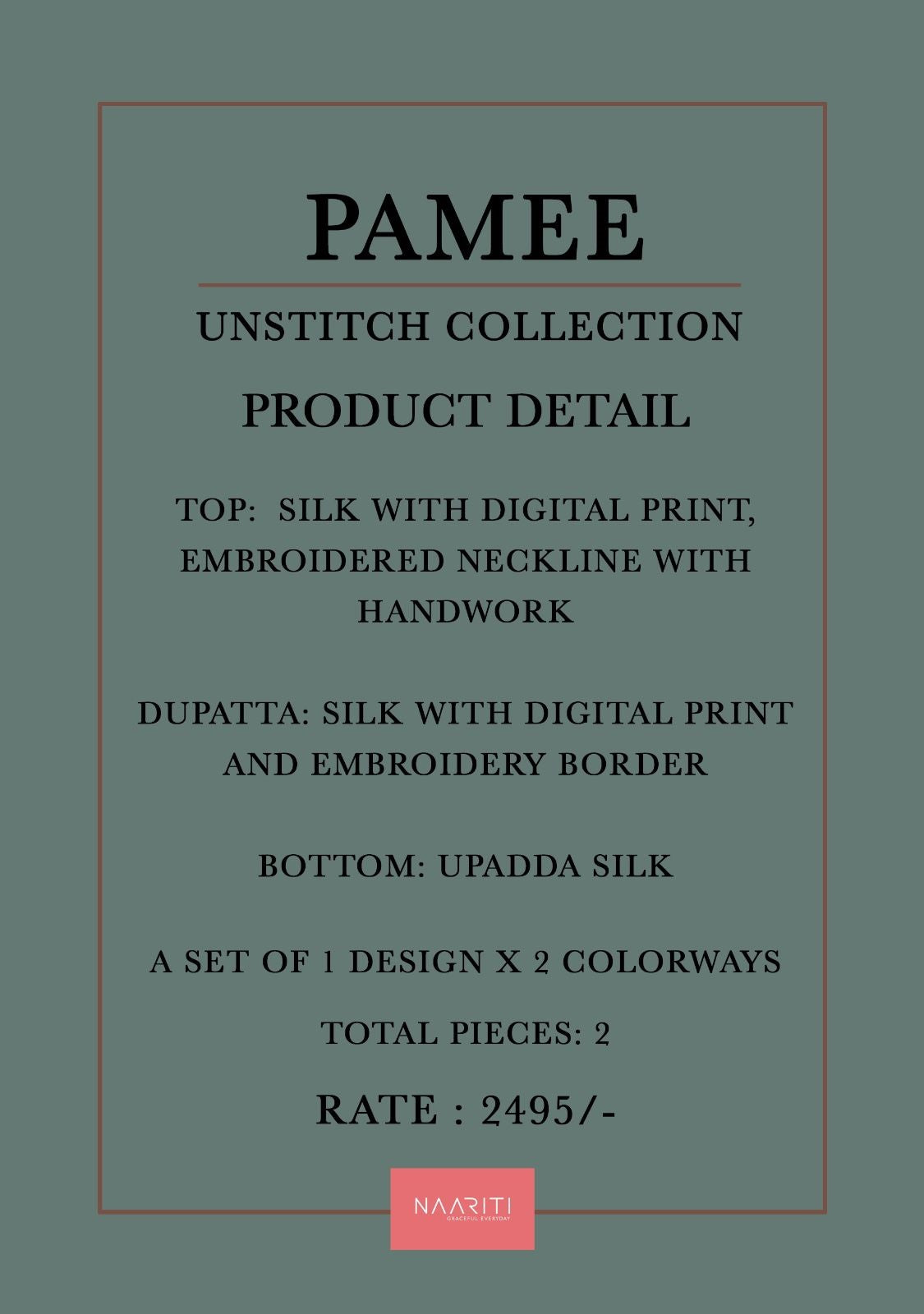 Pamee Naariti Silk Pant Style Suits Wholesale Price