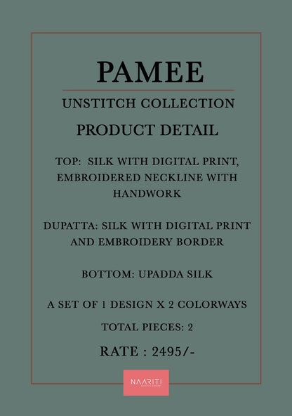 Pamee Naariti Silk Pant Style Suits Wholesale Price
